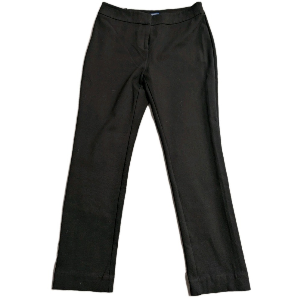 Pendleton Womens Black Straight Leg Career Pants Size 8 Stretch Pull‎ On